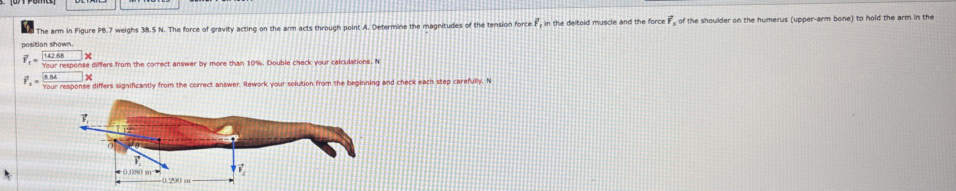 position shown. vec ( F ) t = 1 4 2 . 6 8 Y o u r