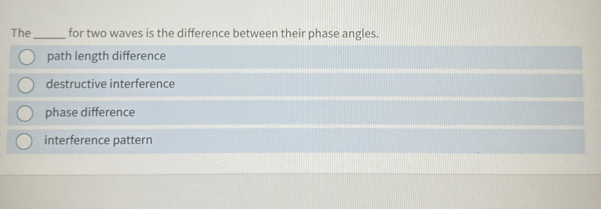 The for two waves is the difference between their