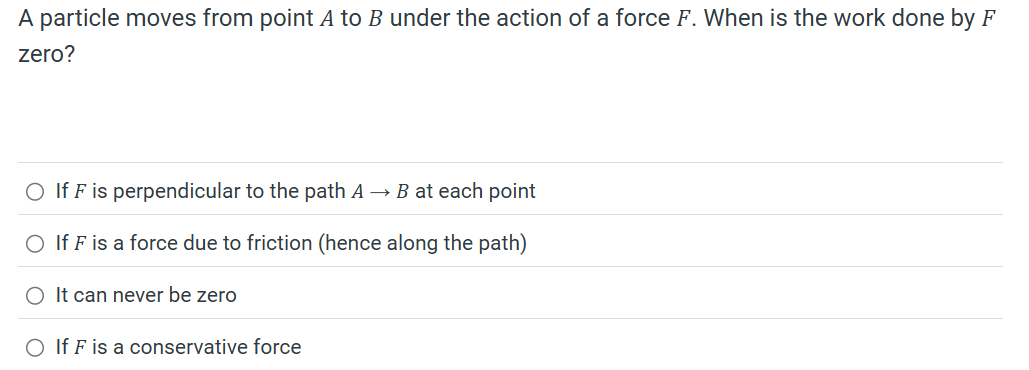 A particle moves from point \ ( A \ ) to \ ( B \