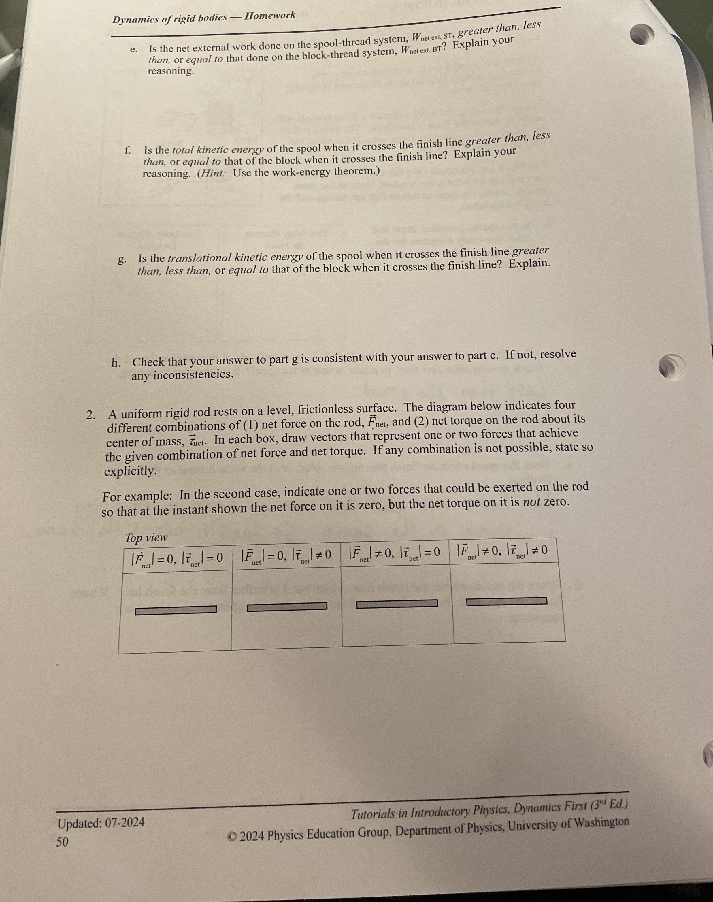 Dynamics of rigid bodies - Homework e . Is the