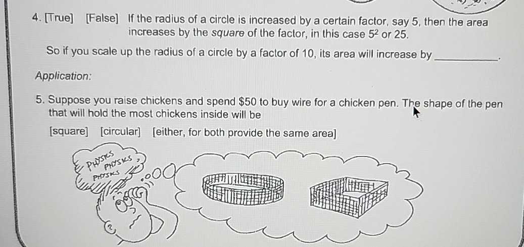 ask an expert [ True ] [ False ] If the radius of