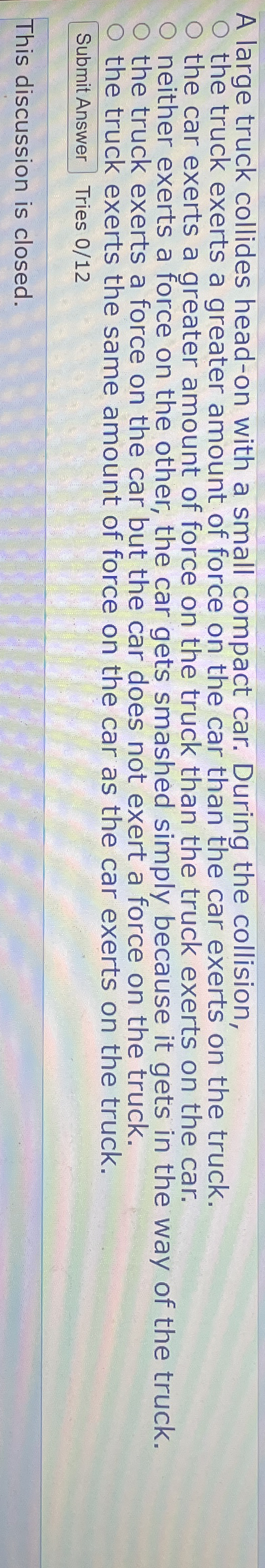 A large truck collides head - on with a small