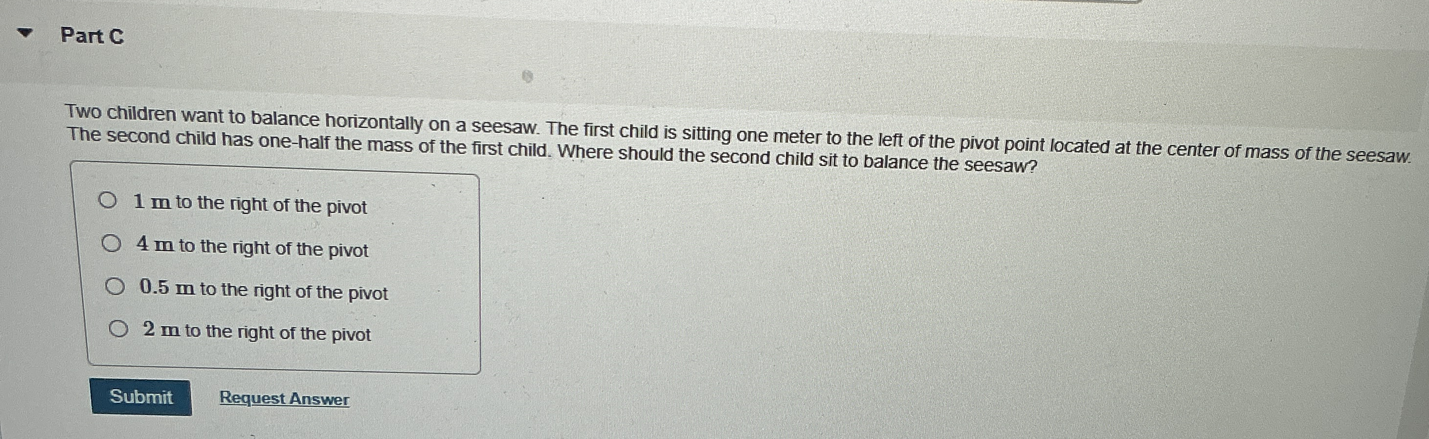 Part C Two children want to balance horizontally