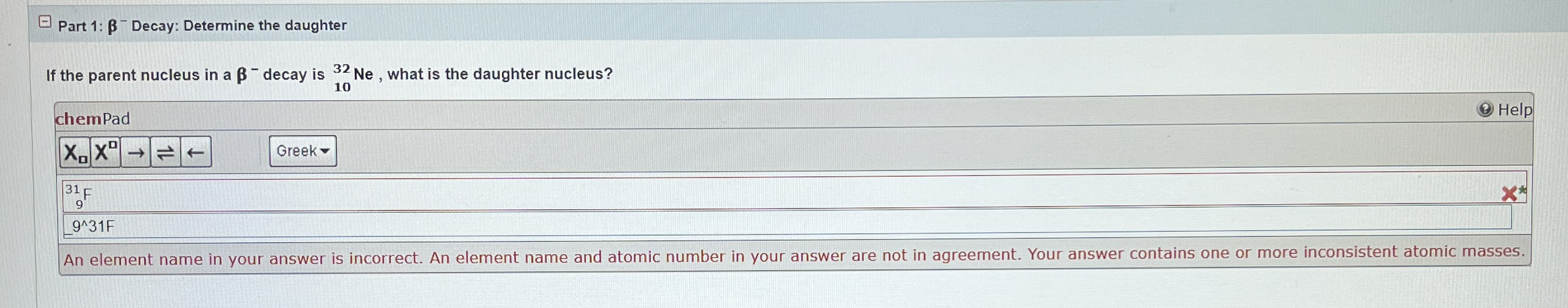 Part 1 : - Decay: Determine the daughter If the