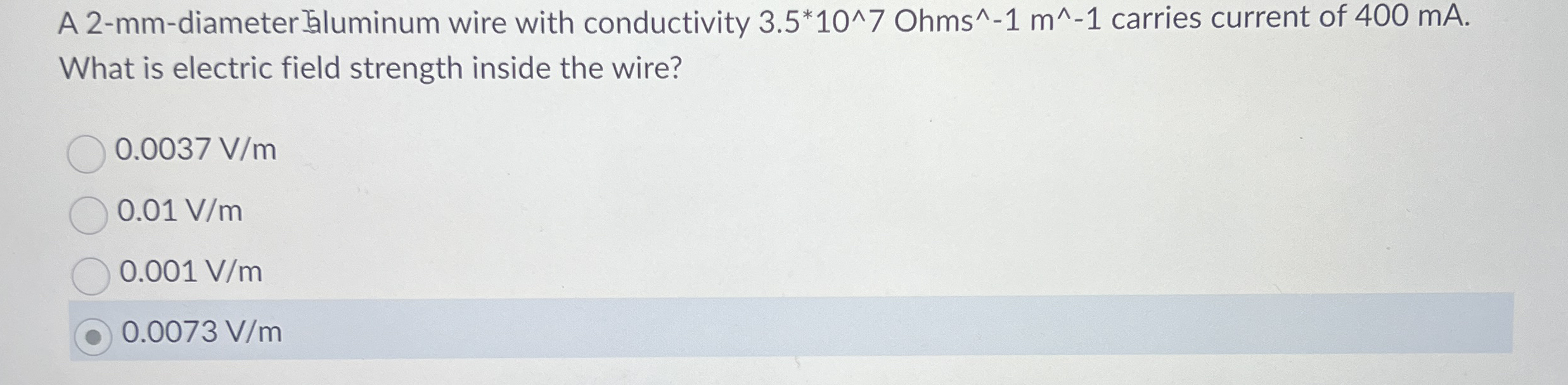 A 2 - mm - diameter l l What is electric field