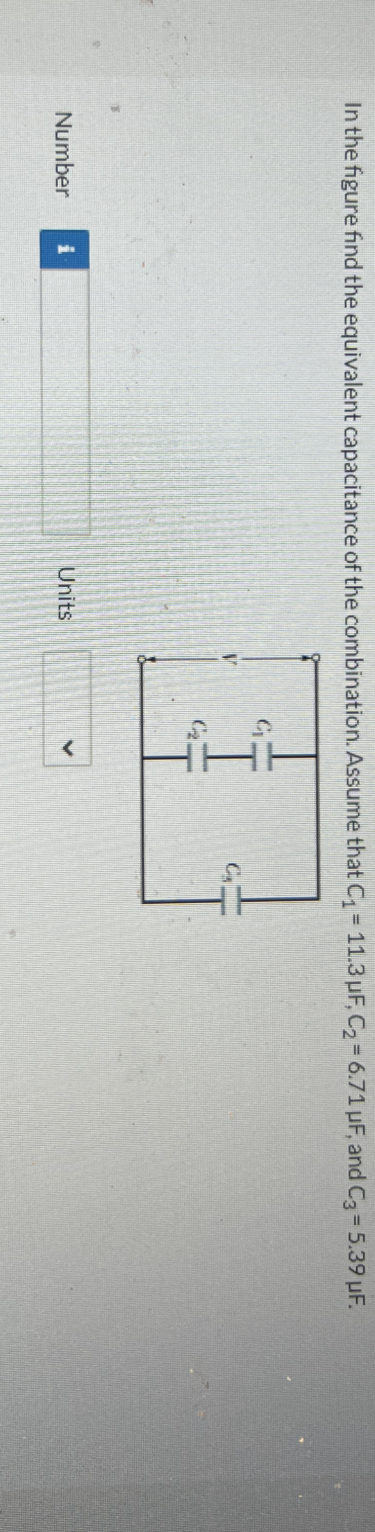 In the figure find the equivalent capacitance of
