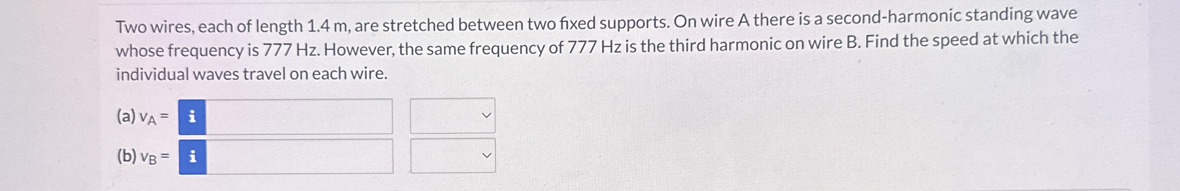 Two wires, each of length 1 . 4 m , are stretched