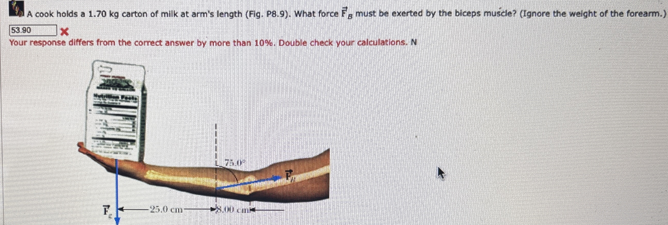 Aa cook holds a 1 . 7 0 kg carton of milk at