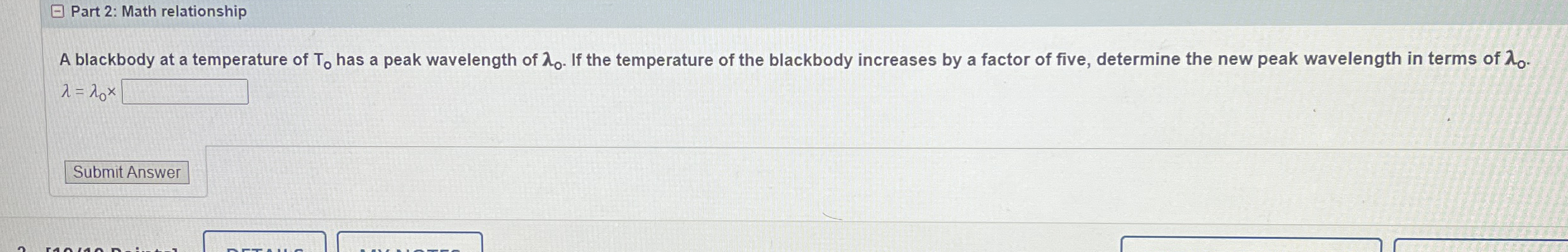 Part 2 : Math relationship A blackbody at a