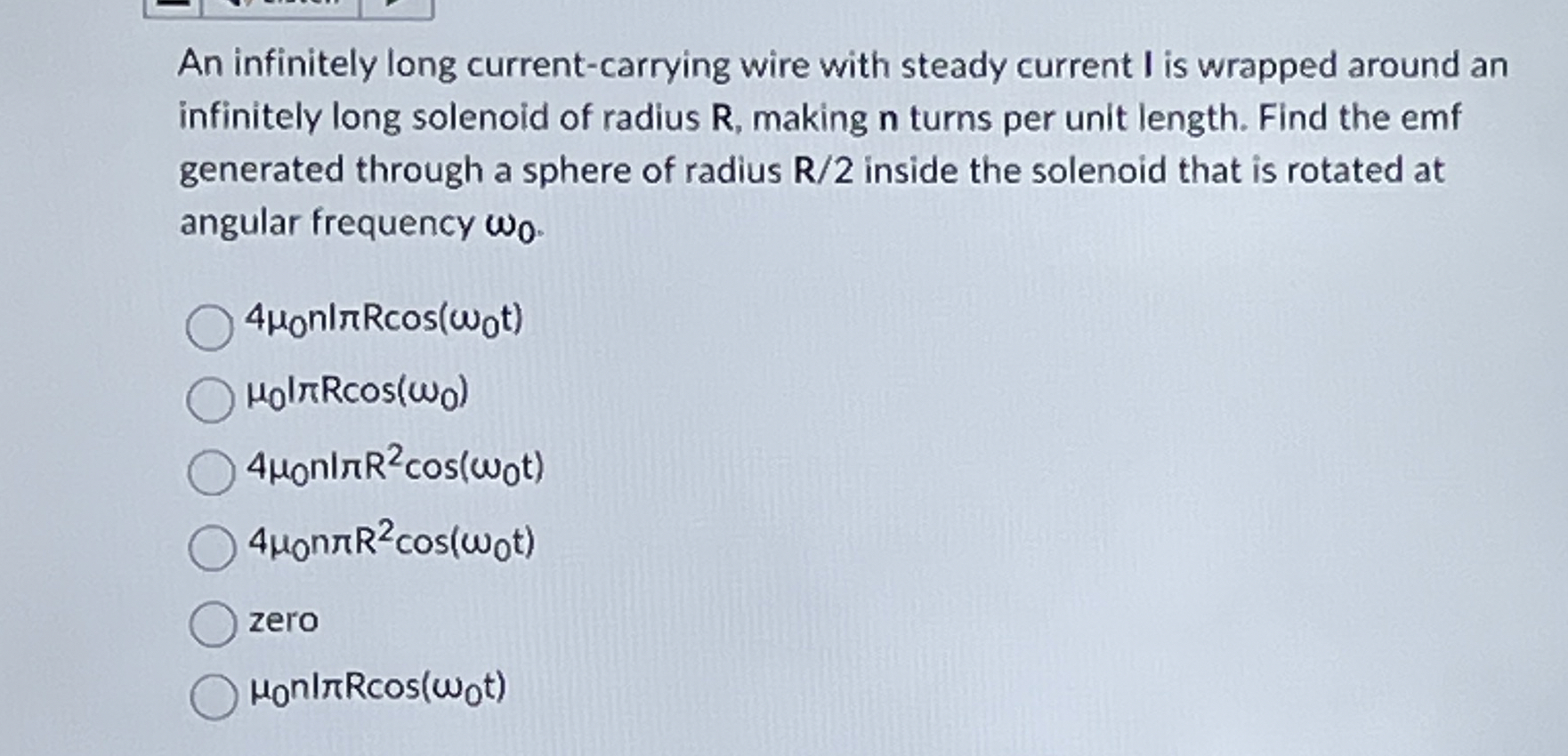 An infinitely long current - carrying wire with