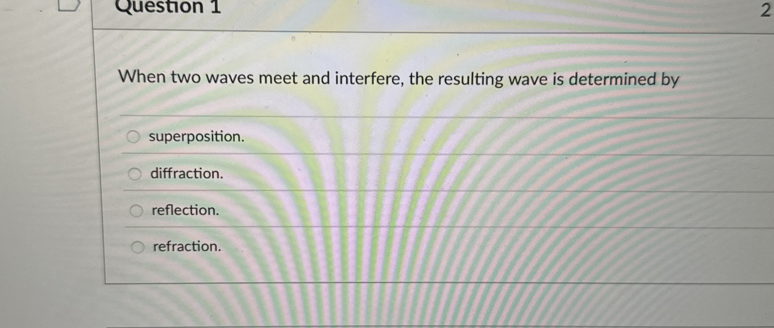 When two waves meet and interfere, the resulting