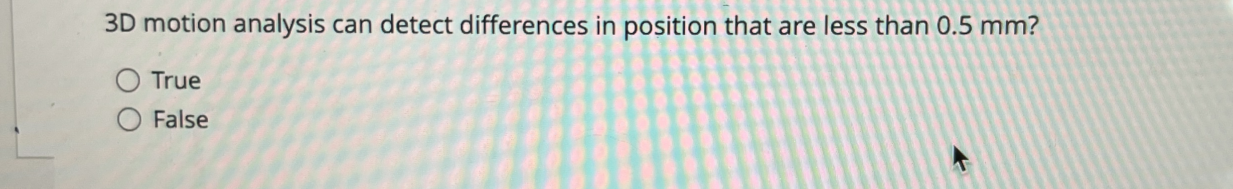 3 D motion analysis can detect differences in