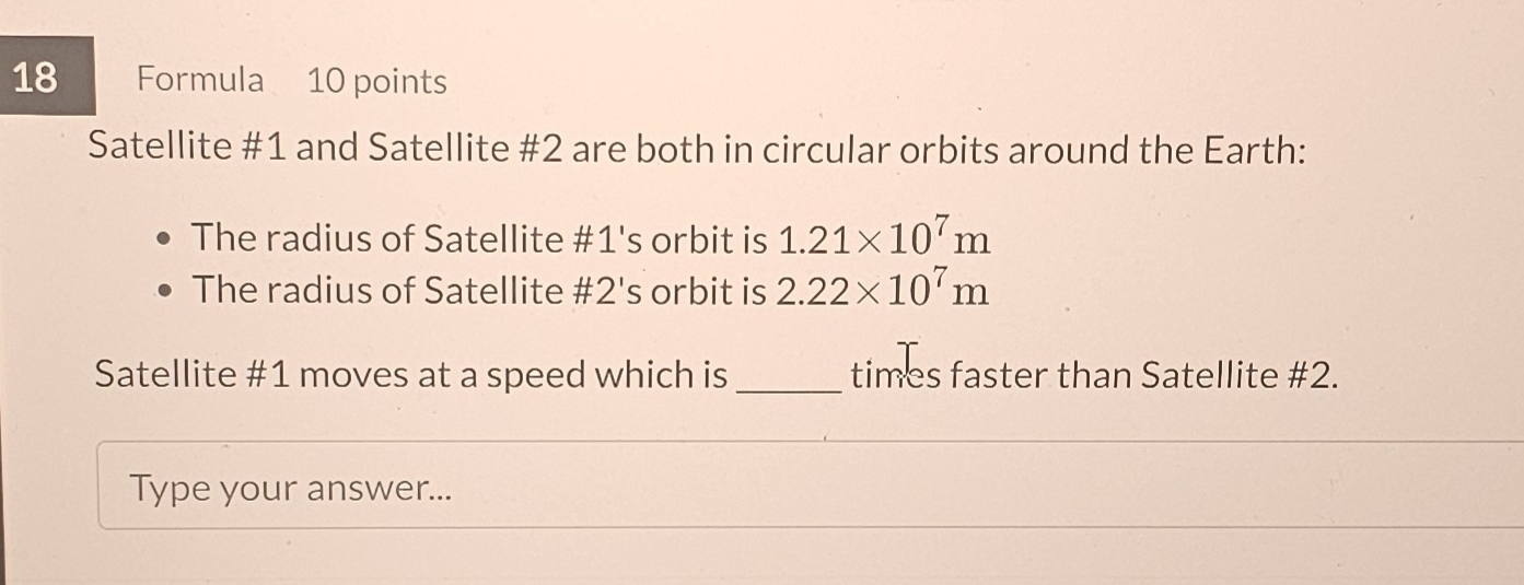 1 8 Formula 1 0 points Satellite # 1 and