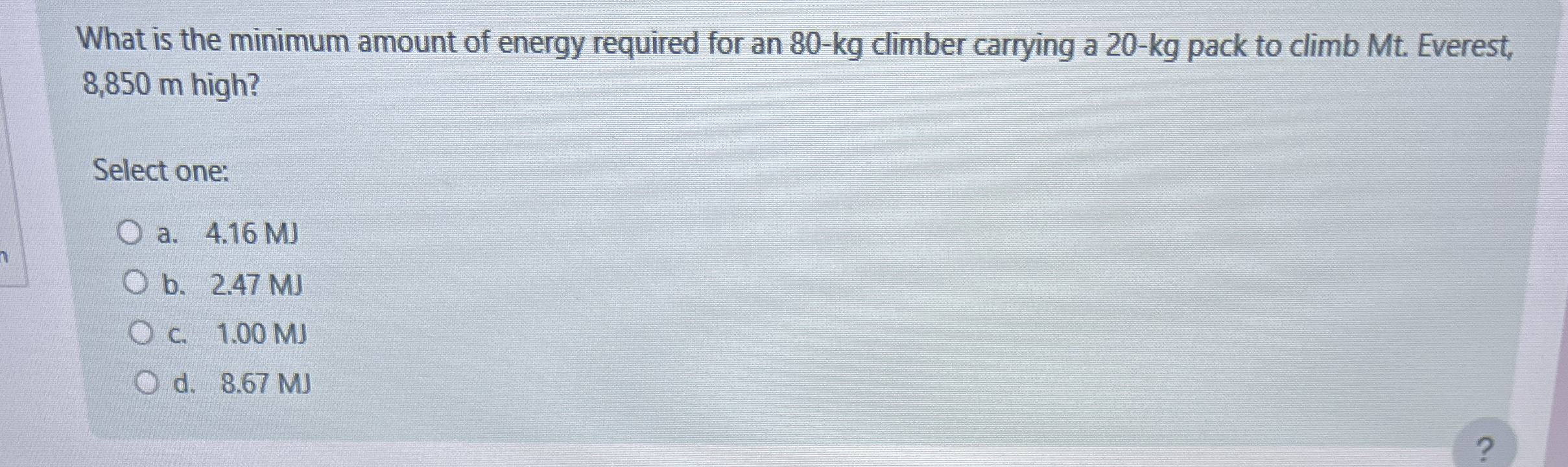 What is the minimum amount of energy required for