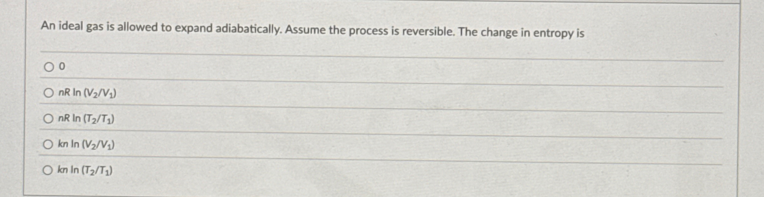 An ideal gas is allowed to expand adiabatically.