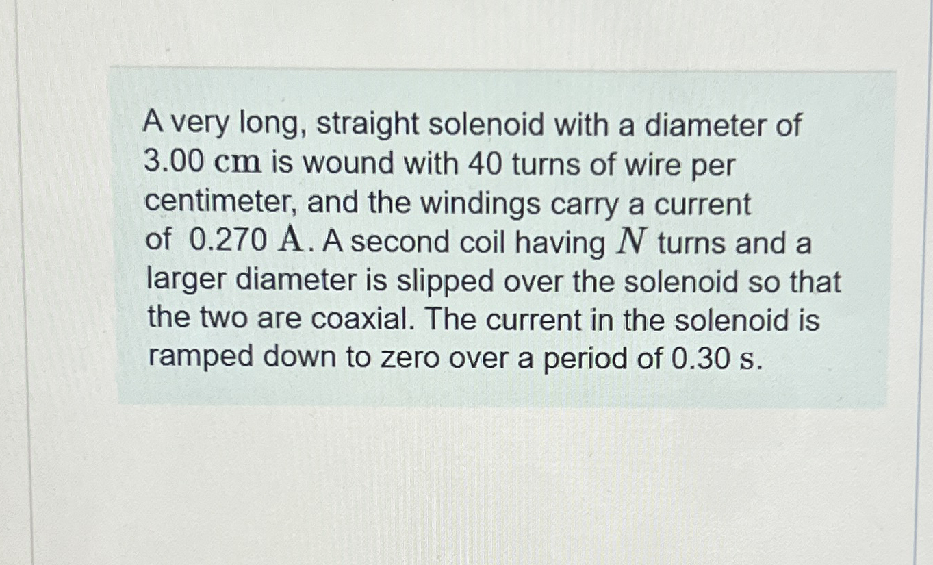 A very long, straight solenoid with a diameter of