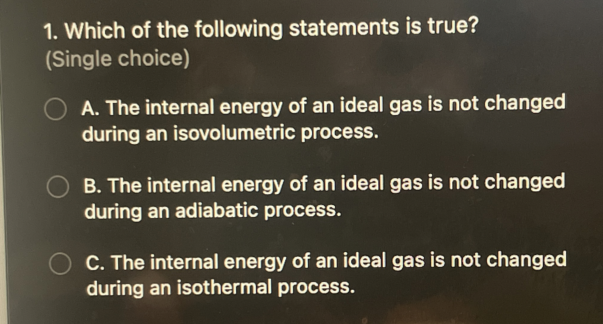 Which of the following statements is true? (