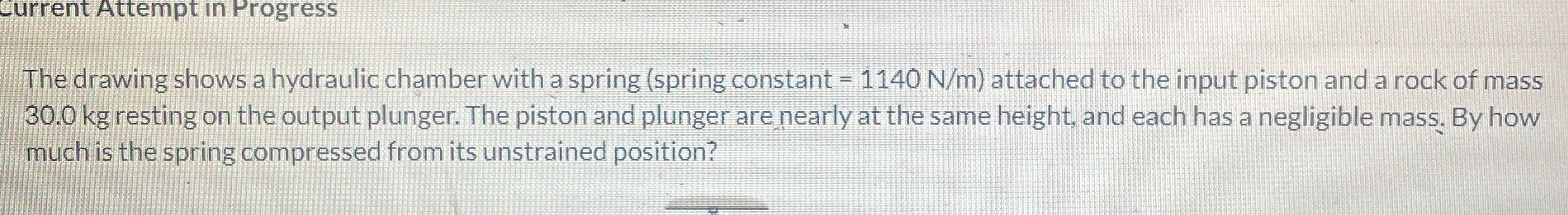 The drawing shows a hydraulic chamber with a