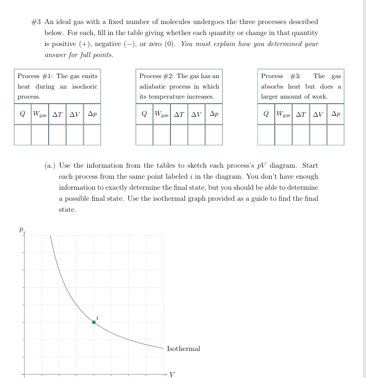 \ # 3 An ideal gas with a fixed number of