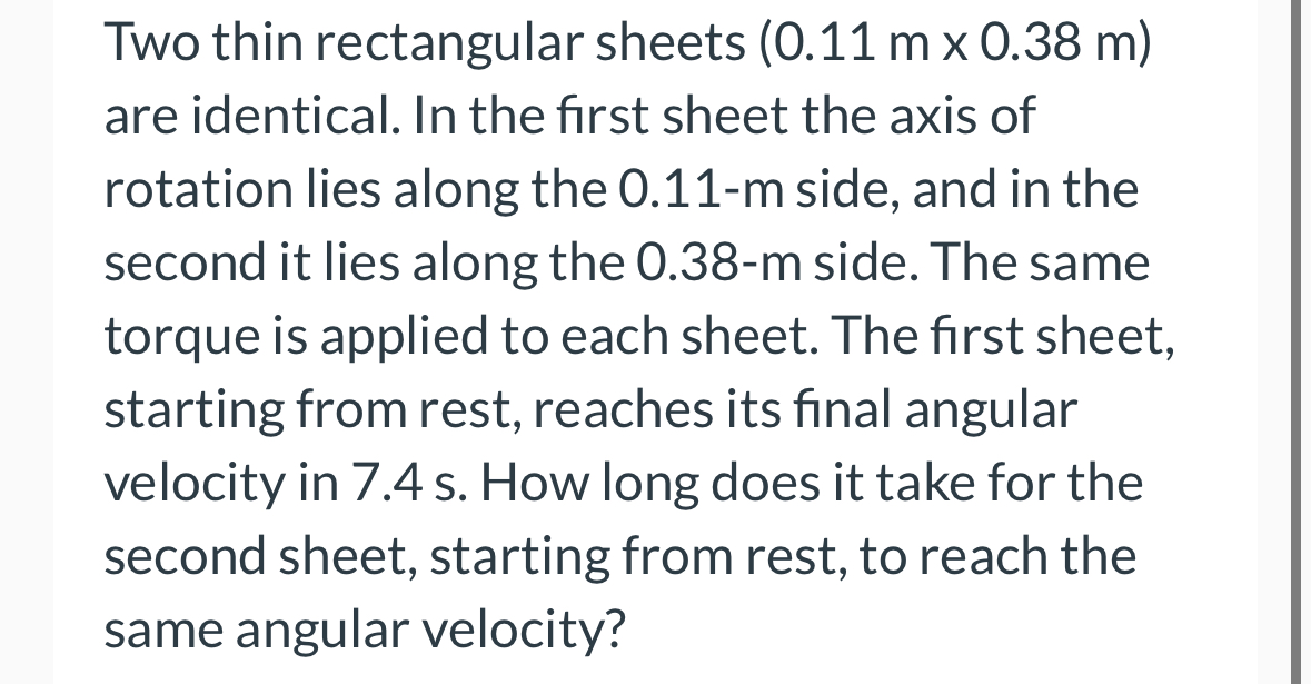 Two thin rectangular sheets ( \ ( 0 . 1 1 \
