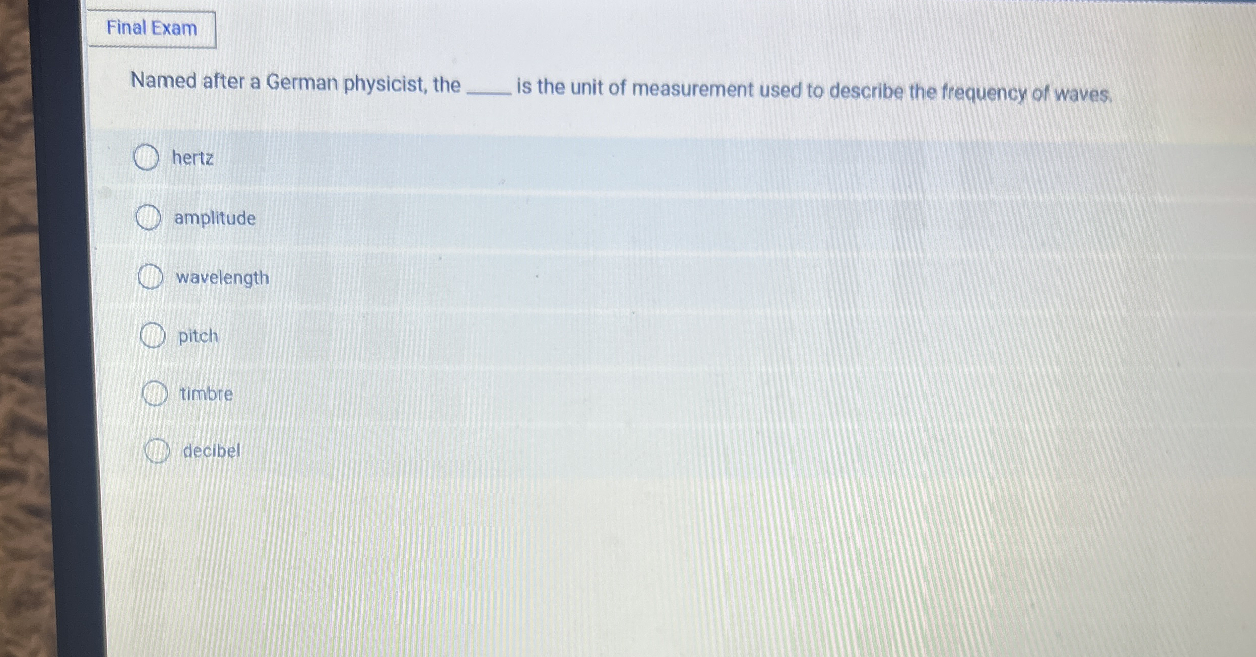 Final Exam Named after a German physicist, the q