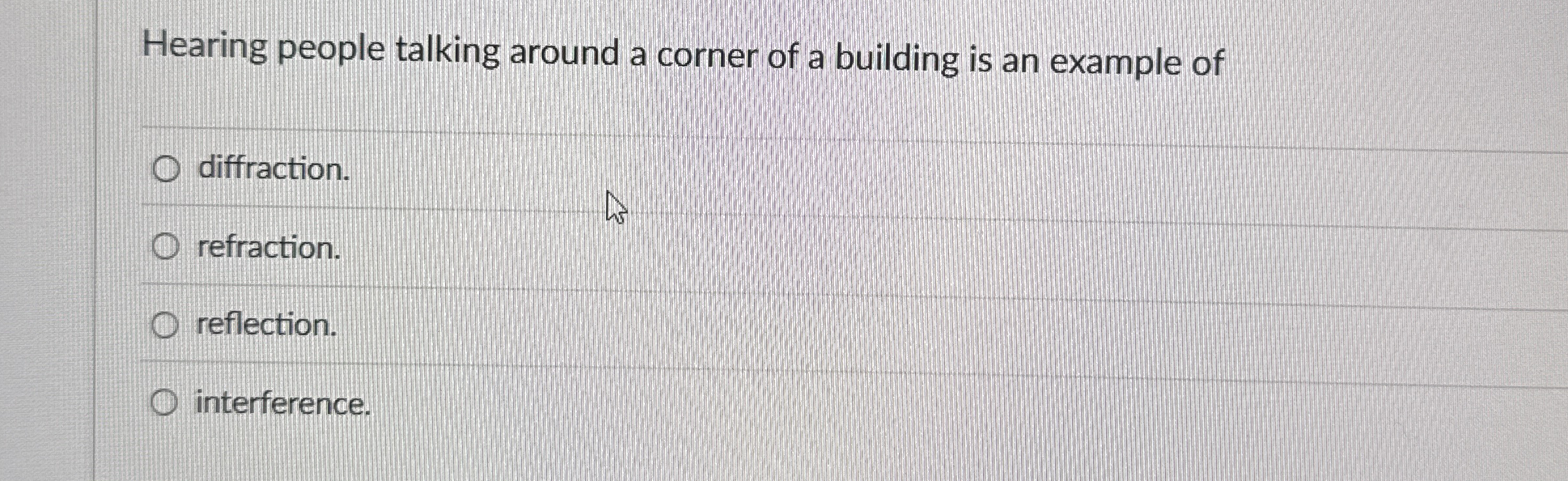 Hearing people talking around a corner of a