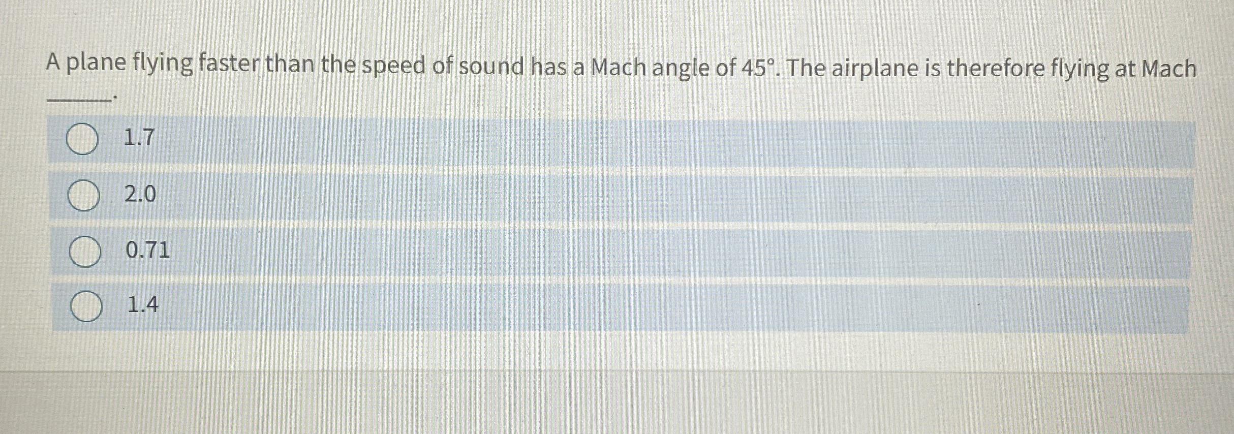 A plane flying faster than the speed of sound has