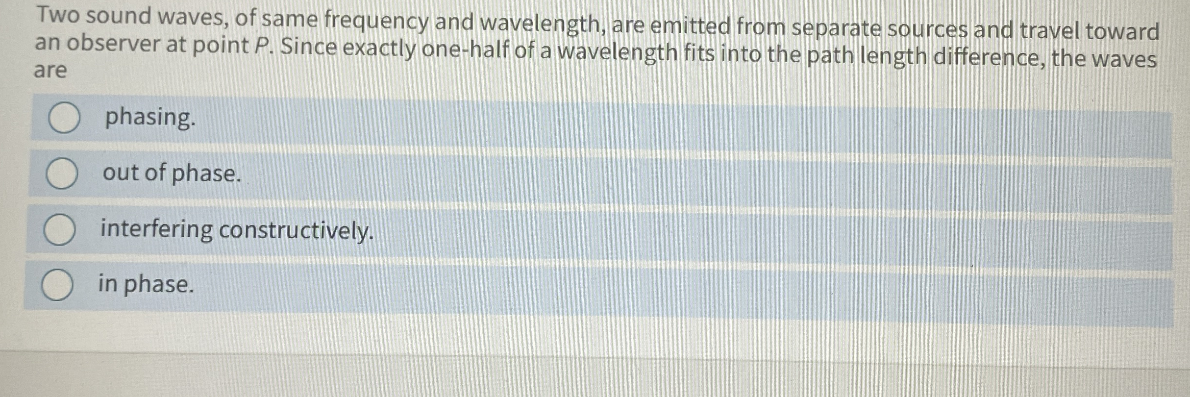 Two sound waves, of same frequency and