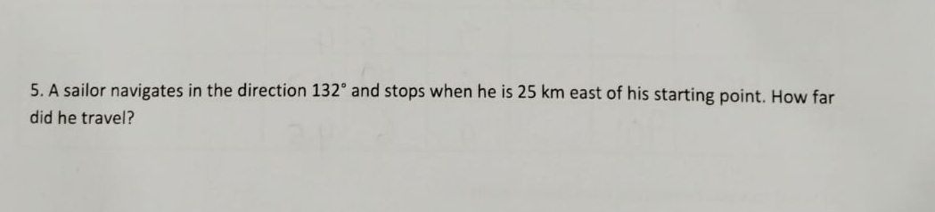 A sailor navigates in the direction 1 3 2 and