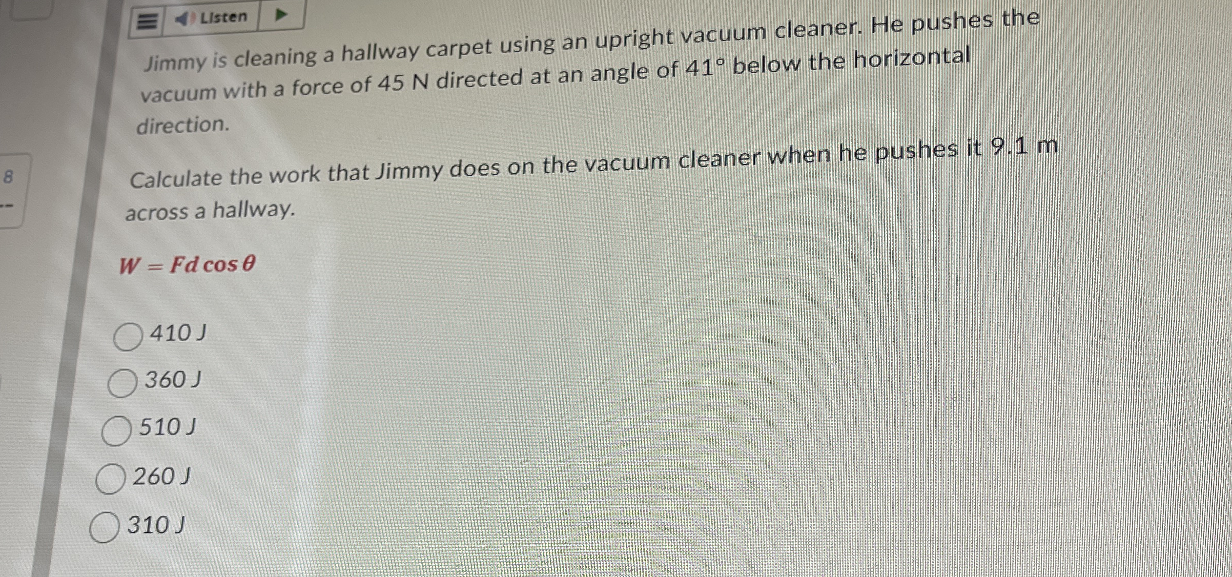 Listen Jimmy is cleaning a hallway carpet using