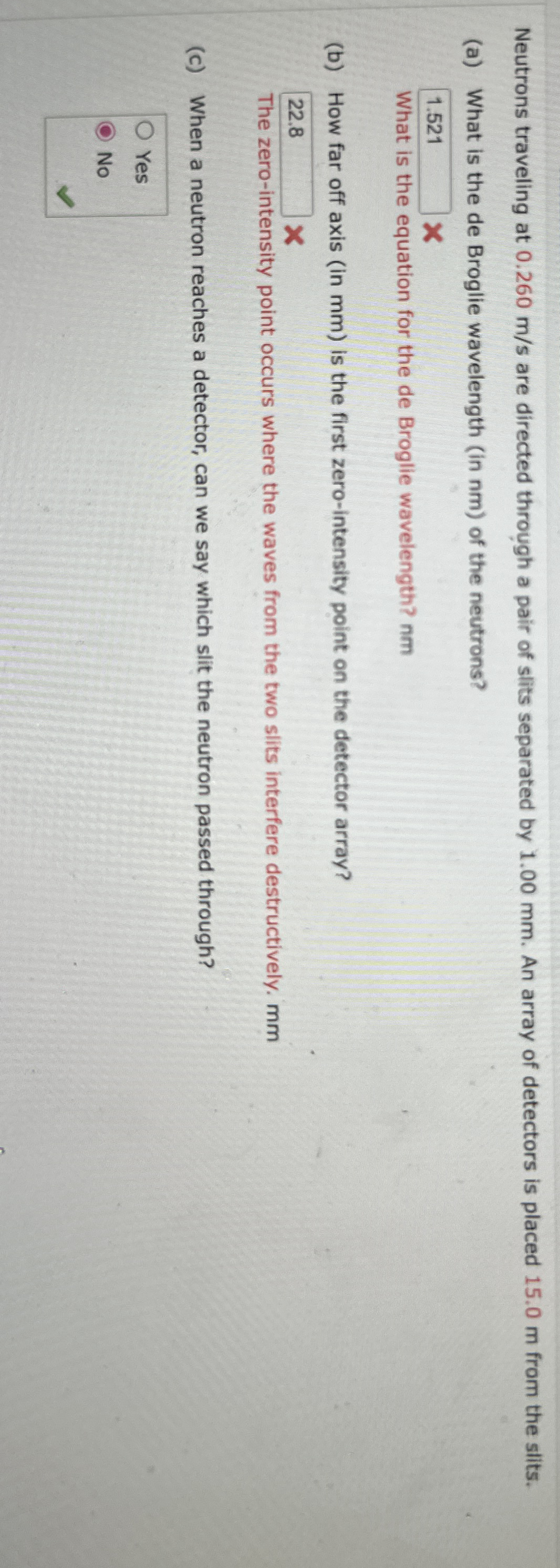 Neutrons traveling at 0 . 2 6 0 m s are directed