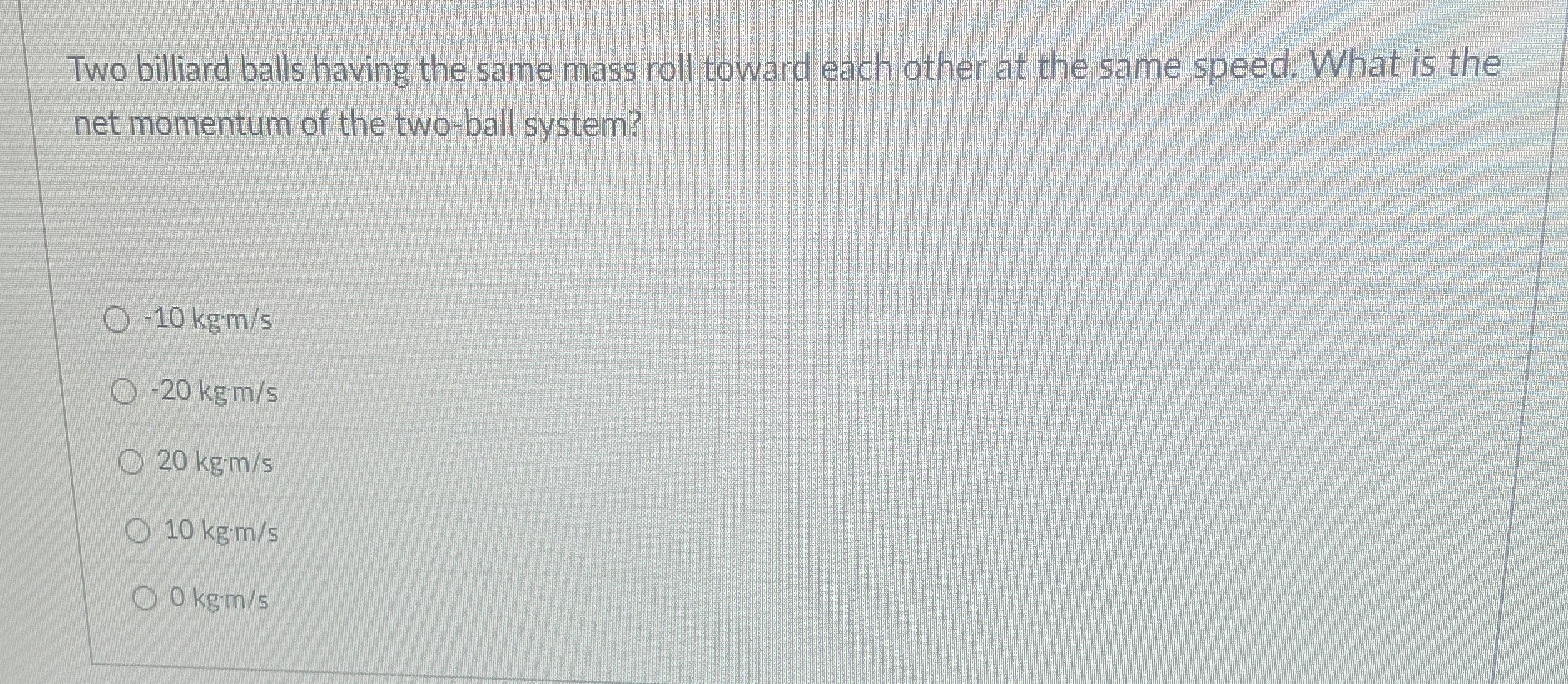 Two billiard balls having the same mass roll