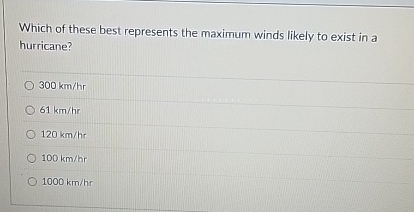 Which of these best represents the maximum winds