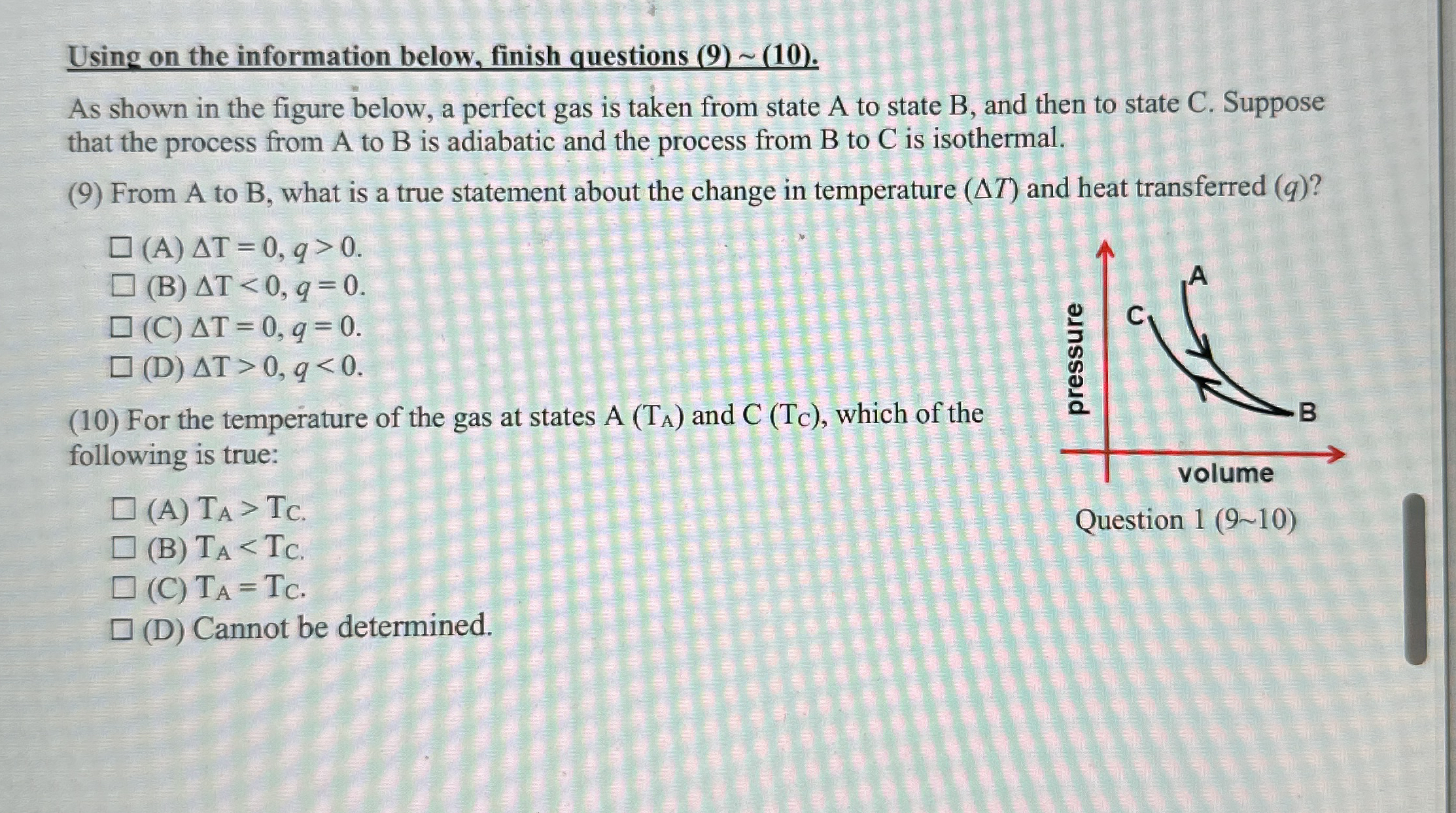 Using on the information below, finish questions