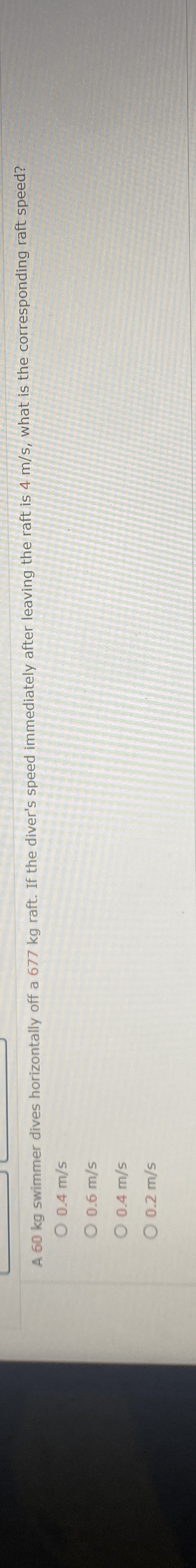 a 6 0 kg swimmer dives horizontally off a 6 7 7