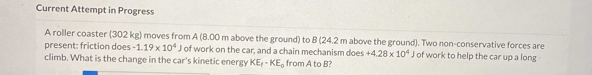 Current Attempt in Progress A roller coaster ( 3
