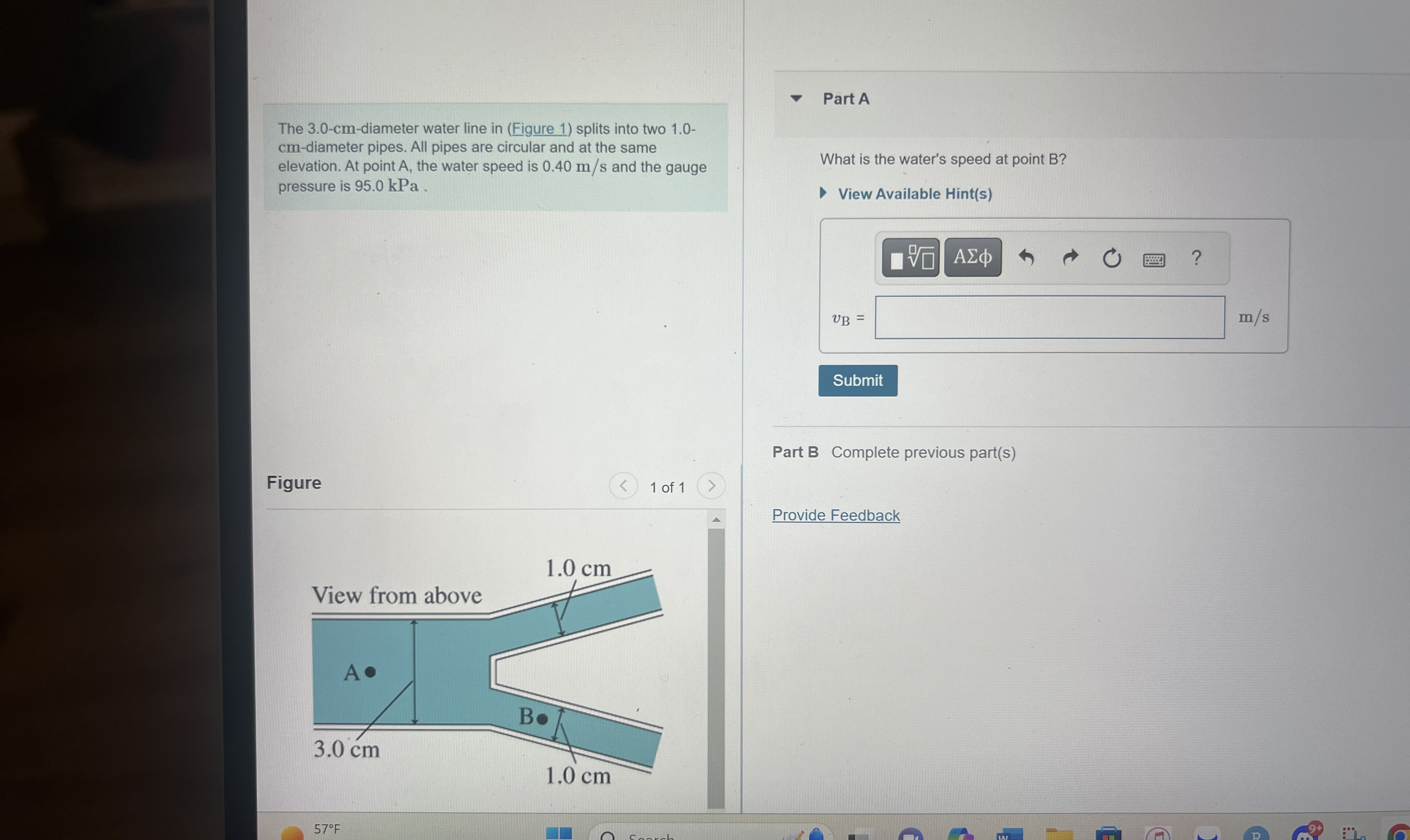 The 3 . 0 - cm - diameter water line in ( Figure