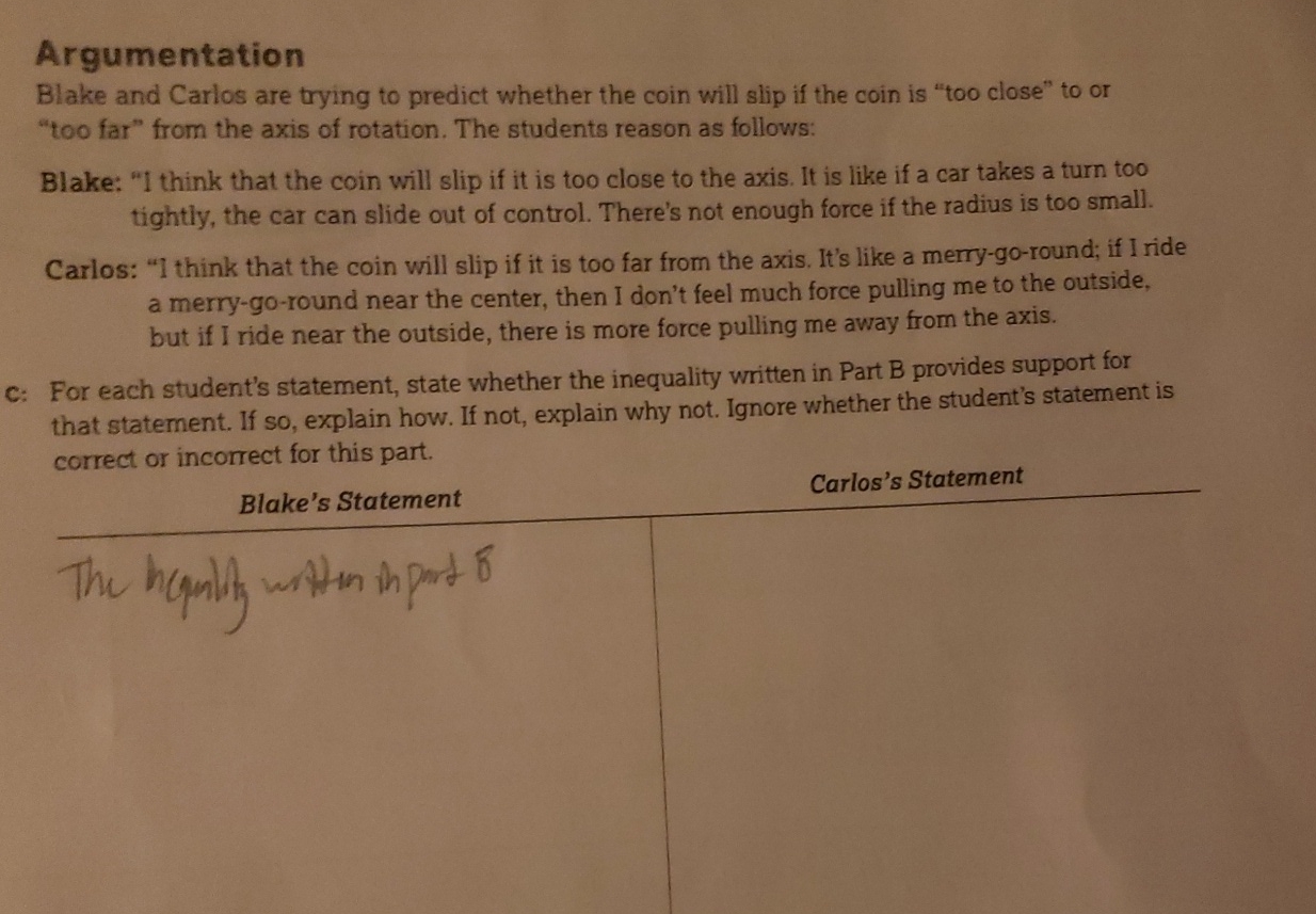 Argumentation Blake and Carlos are trying to