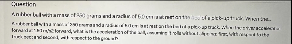 Question A rubber ball with a mass of 2 5 0 grams