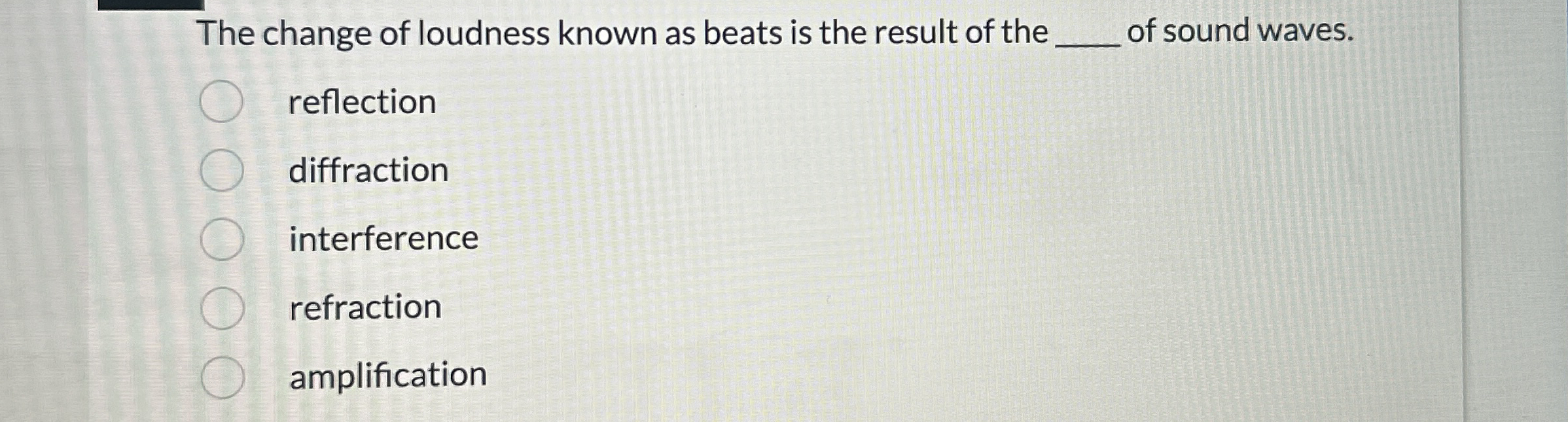 The change of loudness known as beats is the