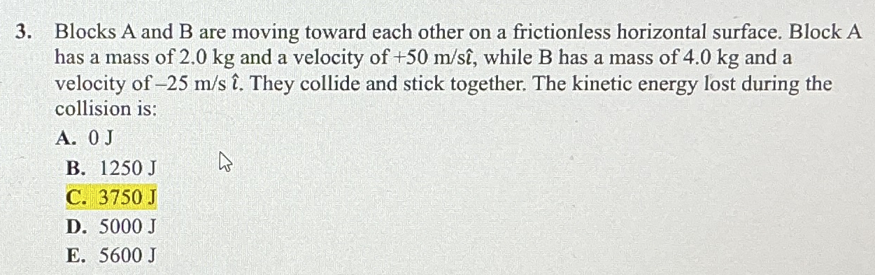 Blocks A and B are moving toward each other on a