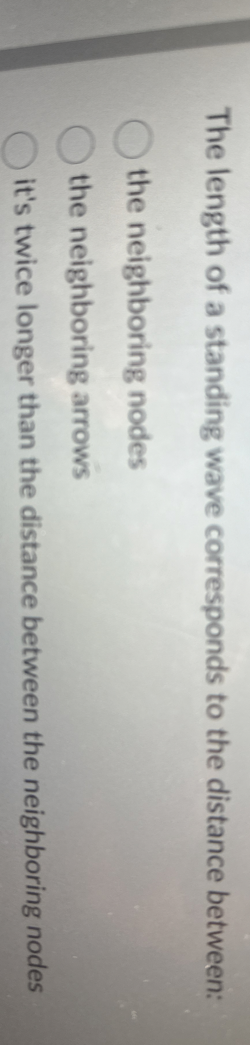 The length of a standing wave corresponds to the