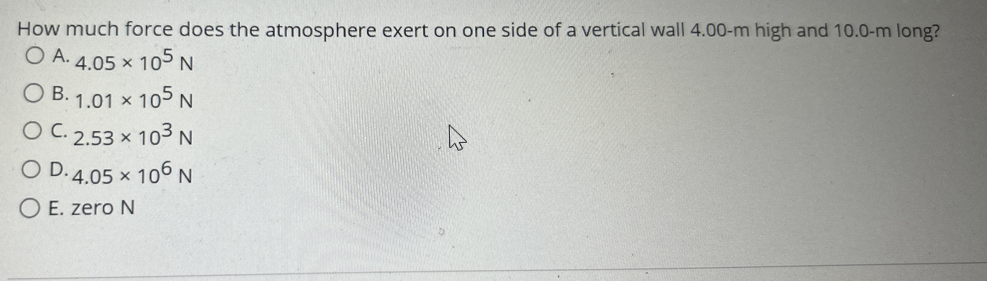 How much force does the atmosphere exert on one