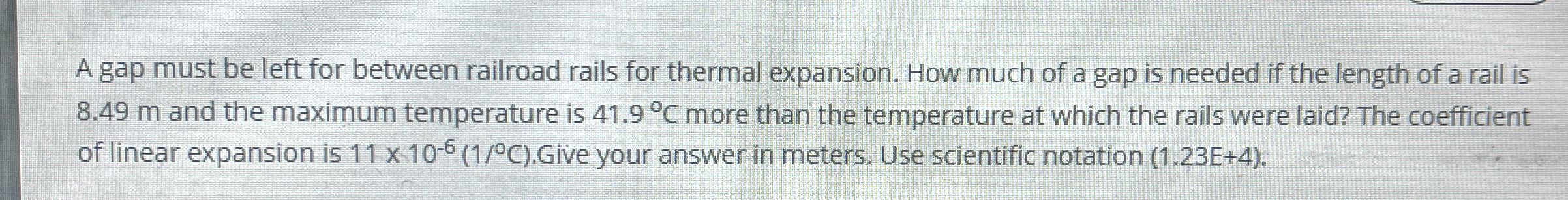A gap must be left for between railroad rails for