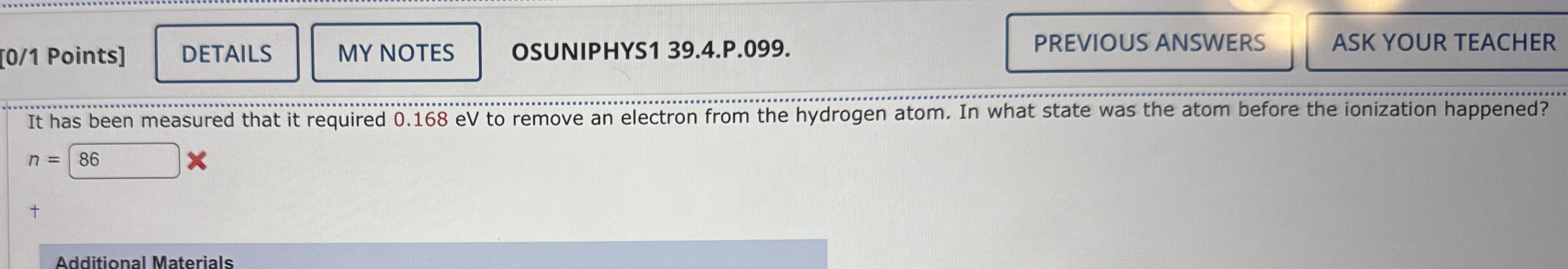 [ 0 / 1 Points ] OSUNIPHYS 1 3 9 . 4 . P . 0 9 9