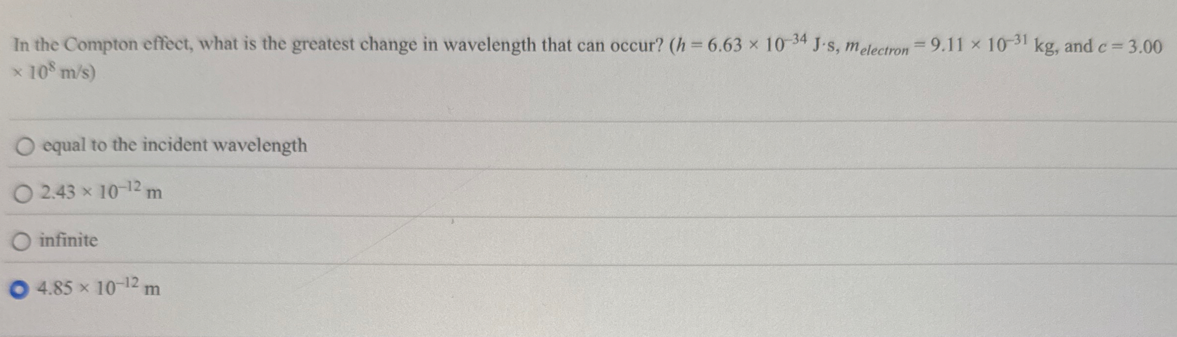 In the Compton effect, what is the greatest
