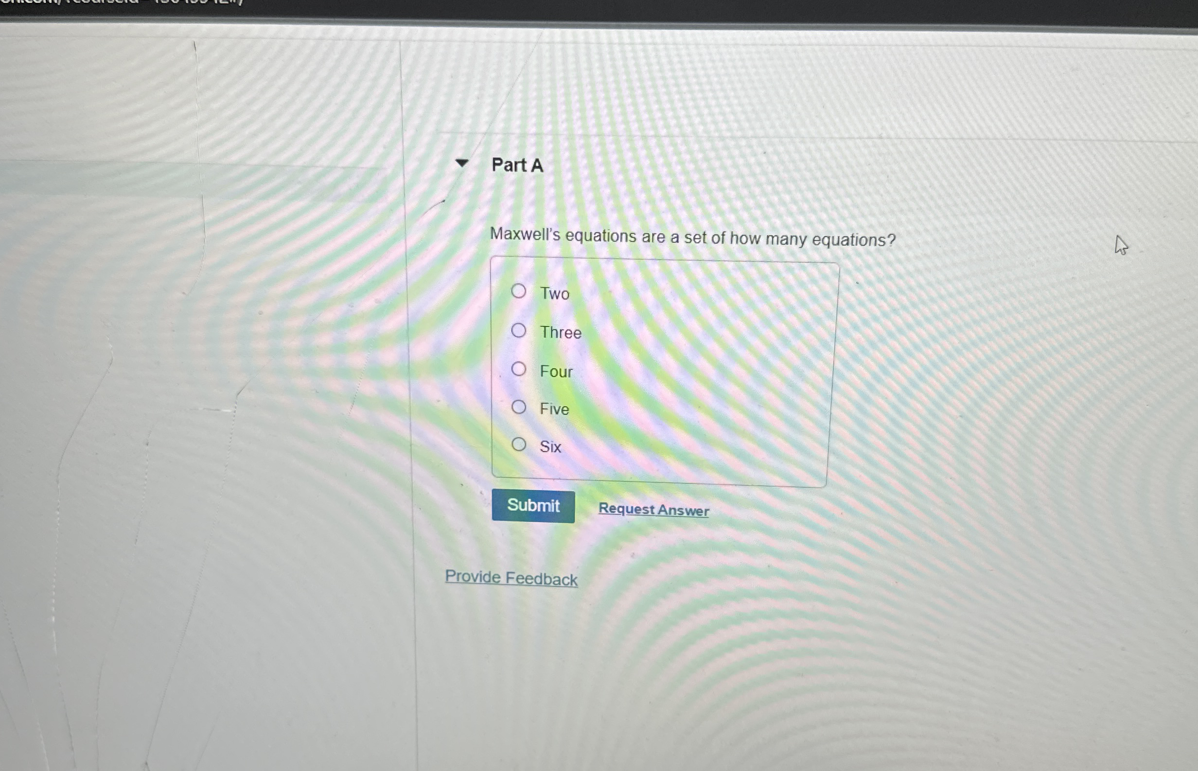 Part A Maxwell's equations are a set of how many
