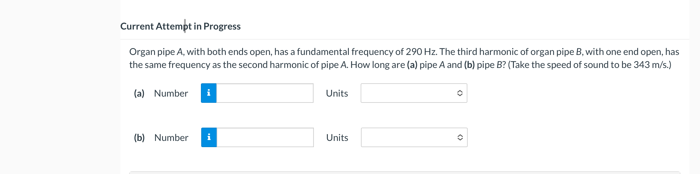 Current Attempt in Progress Organ pipe A , with