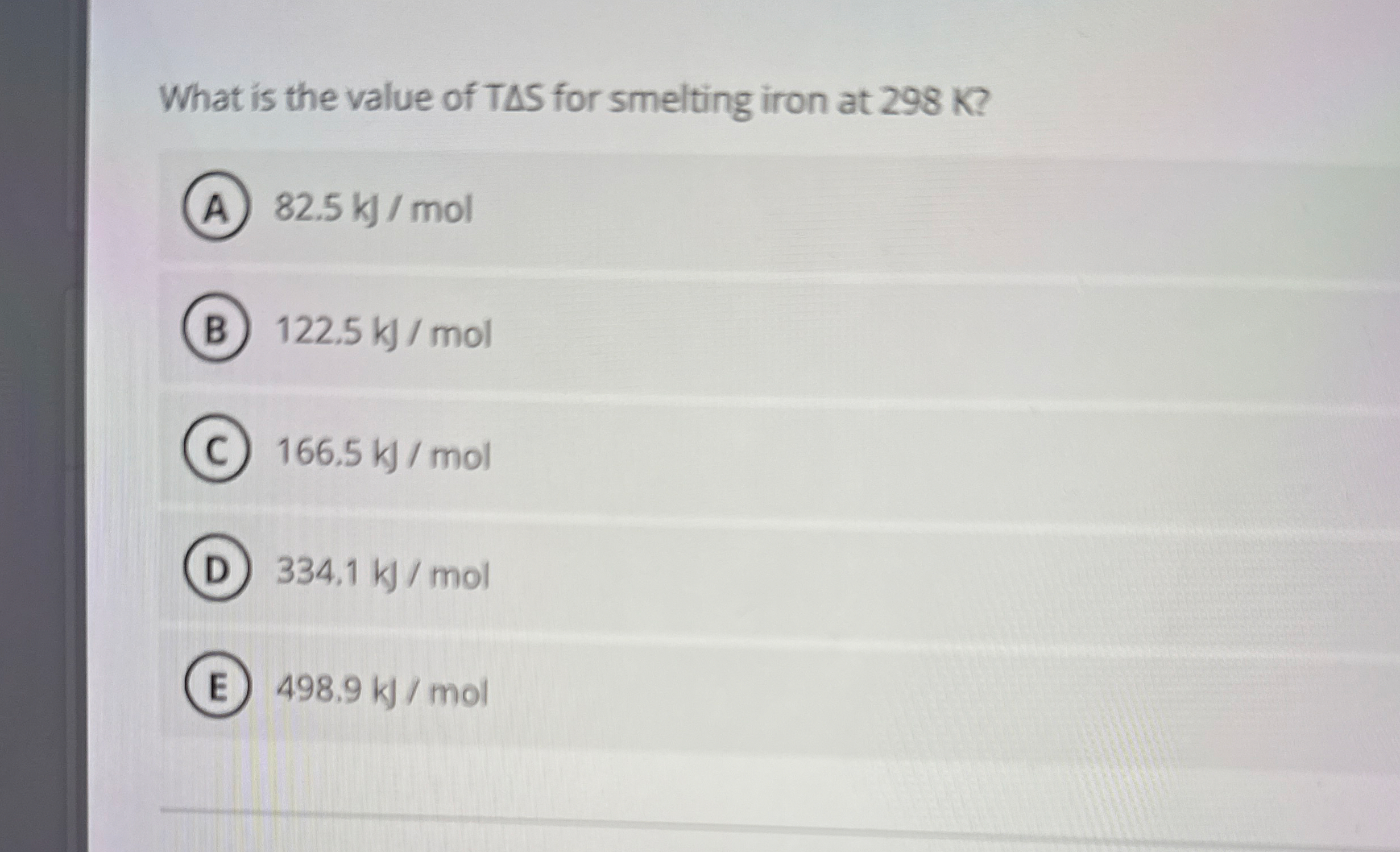 What is the value of TAS for smelting iron at 2 9