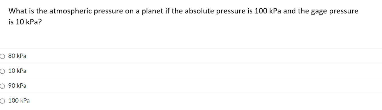 What is the atmospheric pressure on a planet if